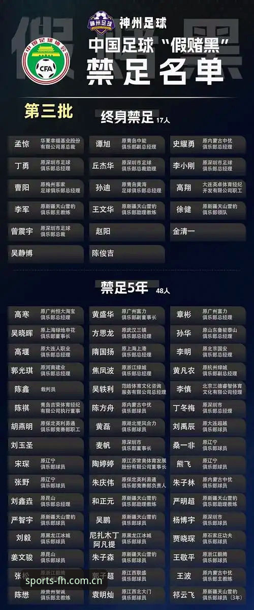 fh体育会员价格与足坛反腐风暴：从禁足名单看中国足球的净化之路